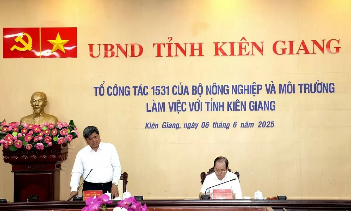 Thứ trưởng Trần Thanh Nam Tổ công tác 1531 đã có buổi làm việc với tỉnh Kiên Giang sáng ngày 6/6/2025. Ảnh: Ngọc Thắng.